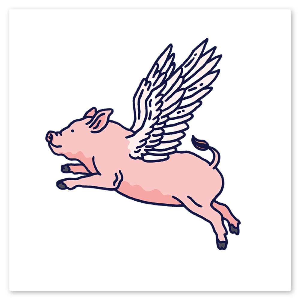 Flying Pig Tattly Temporary Tattoos