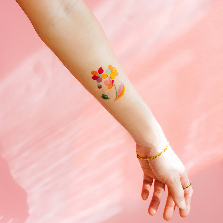 Anemone Flowers Tattly Temporary Tattoos On An Arm