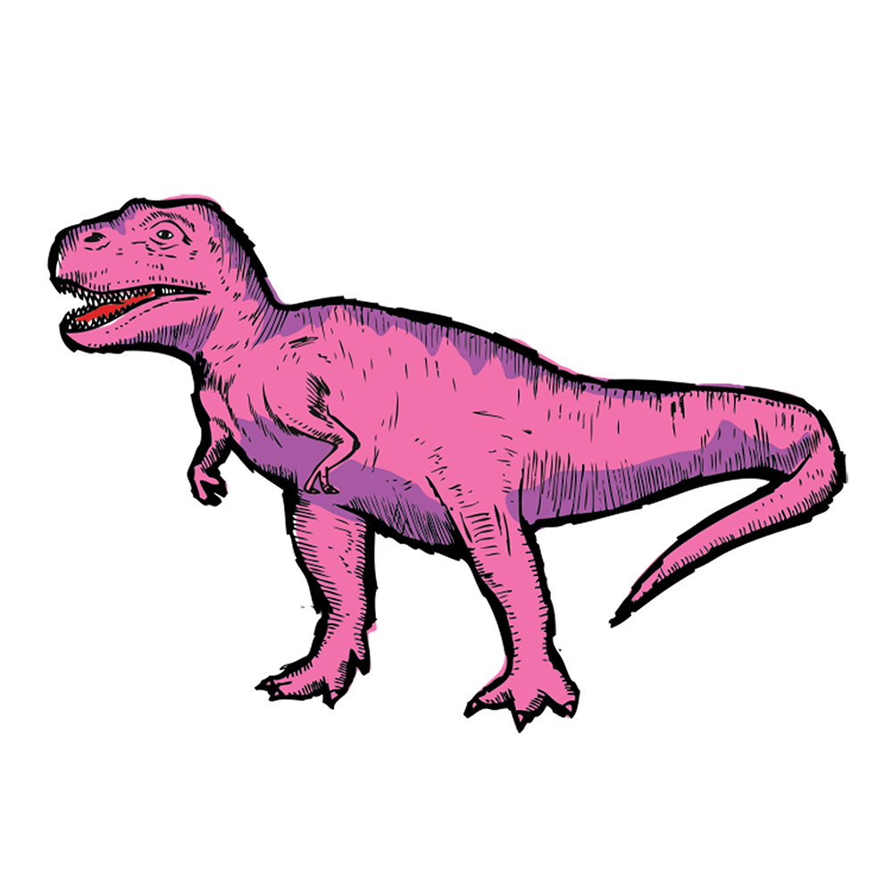 Pink T Rex Tattly Temporary Tattoo