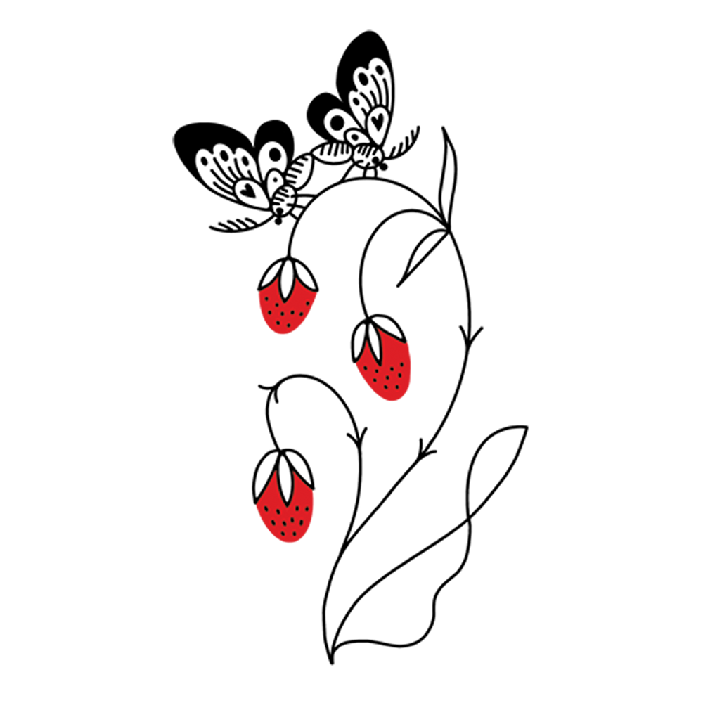 Strawberry Branch Tattly Temporary Tattoos
