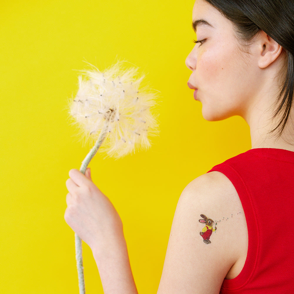 Dandelion Bunny Tattly Temporary Tattoos