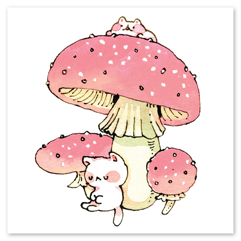 Tattly Shroom Kittens Temporary Tattoos