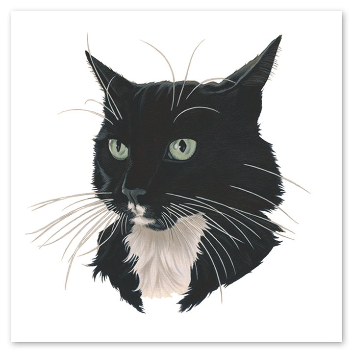 Black & White Fancy Cat Tattly Temporary Tattoos