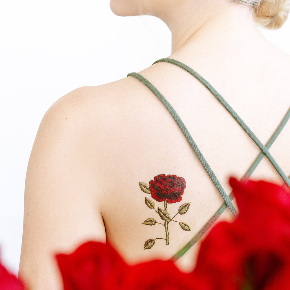 Stitched Rose Tattly Temporary Tattoos