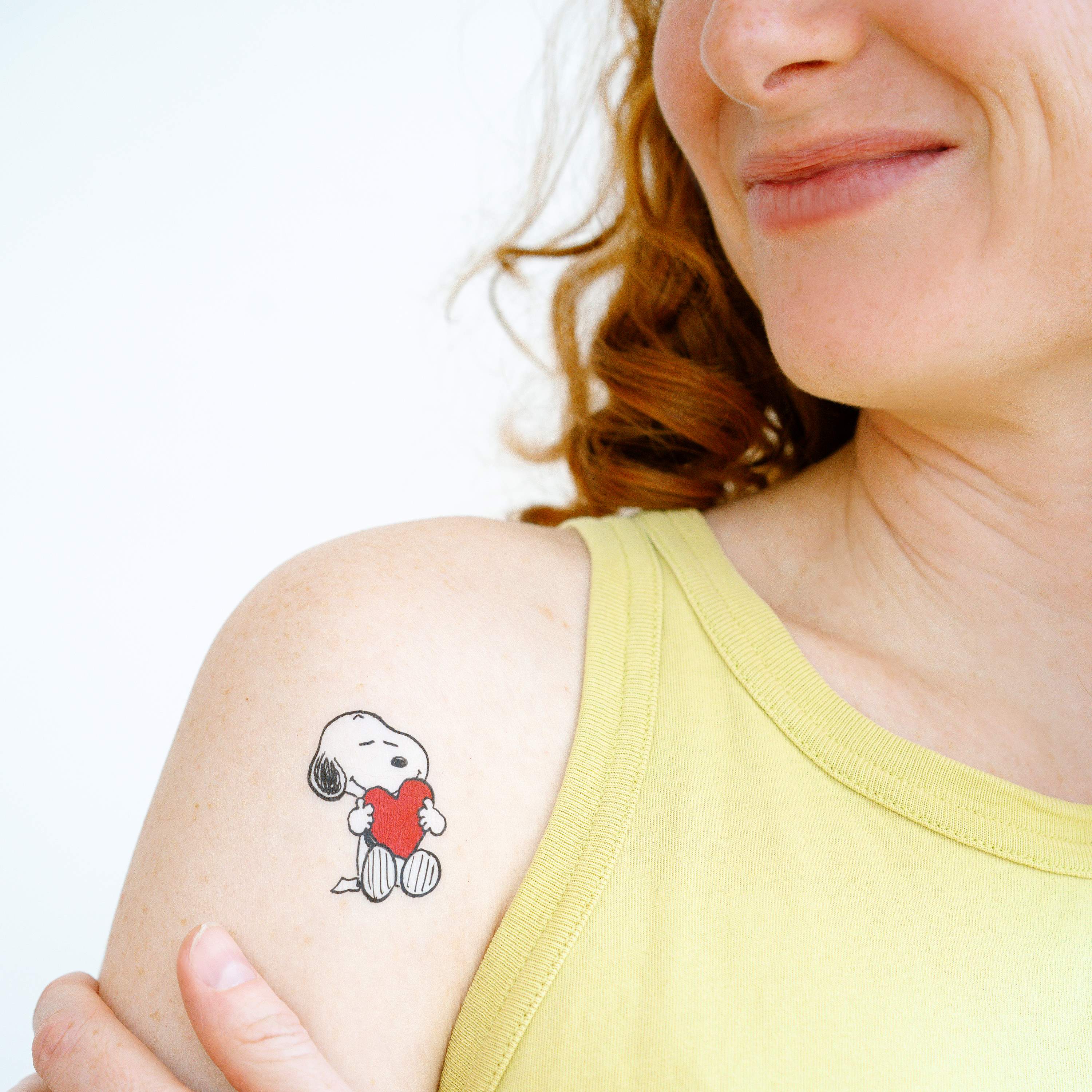 Tattly Peanuts Snoopy Heart Hug Temporary Tattoos - Thumbnail 2