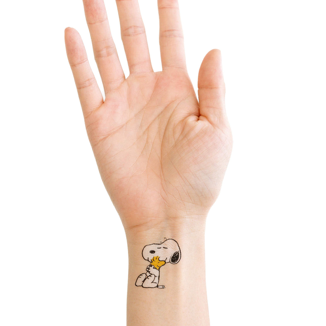 Peanuts Snoopy Hugs Woodstock Tattly Temporary Tattoos