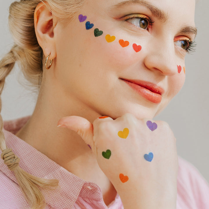 Glitter Hearts Tattly Temporary Tattoos