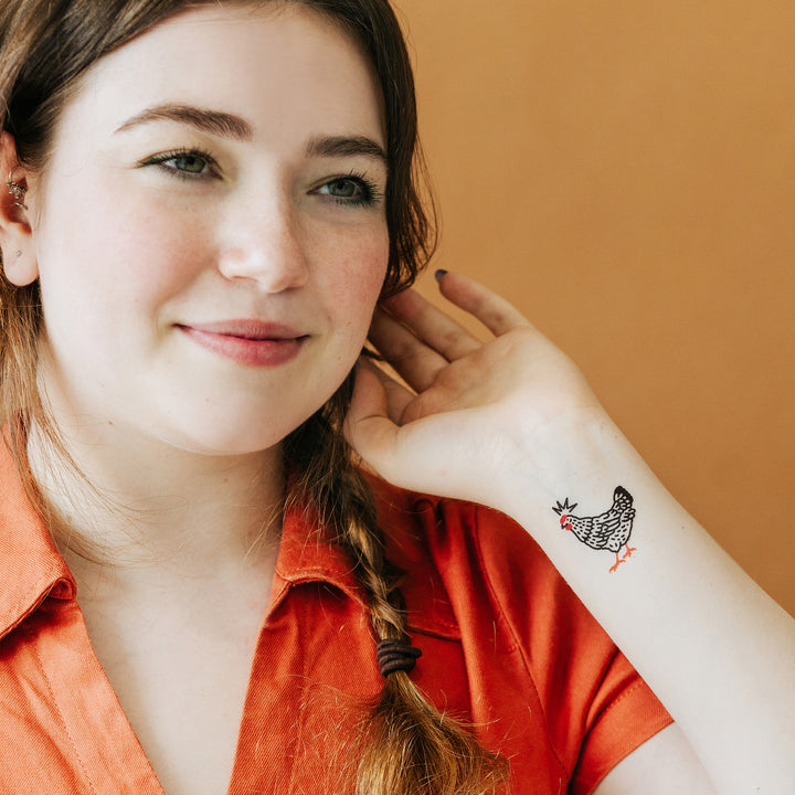 Chicken Tattly Temporary Tattoos