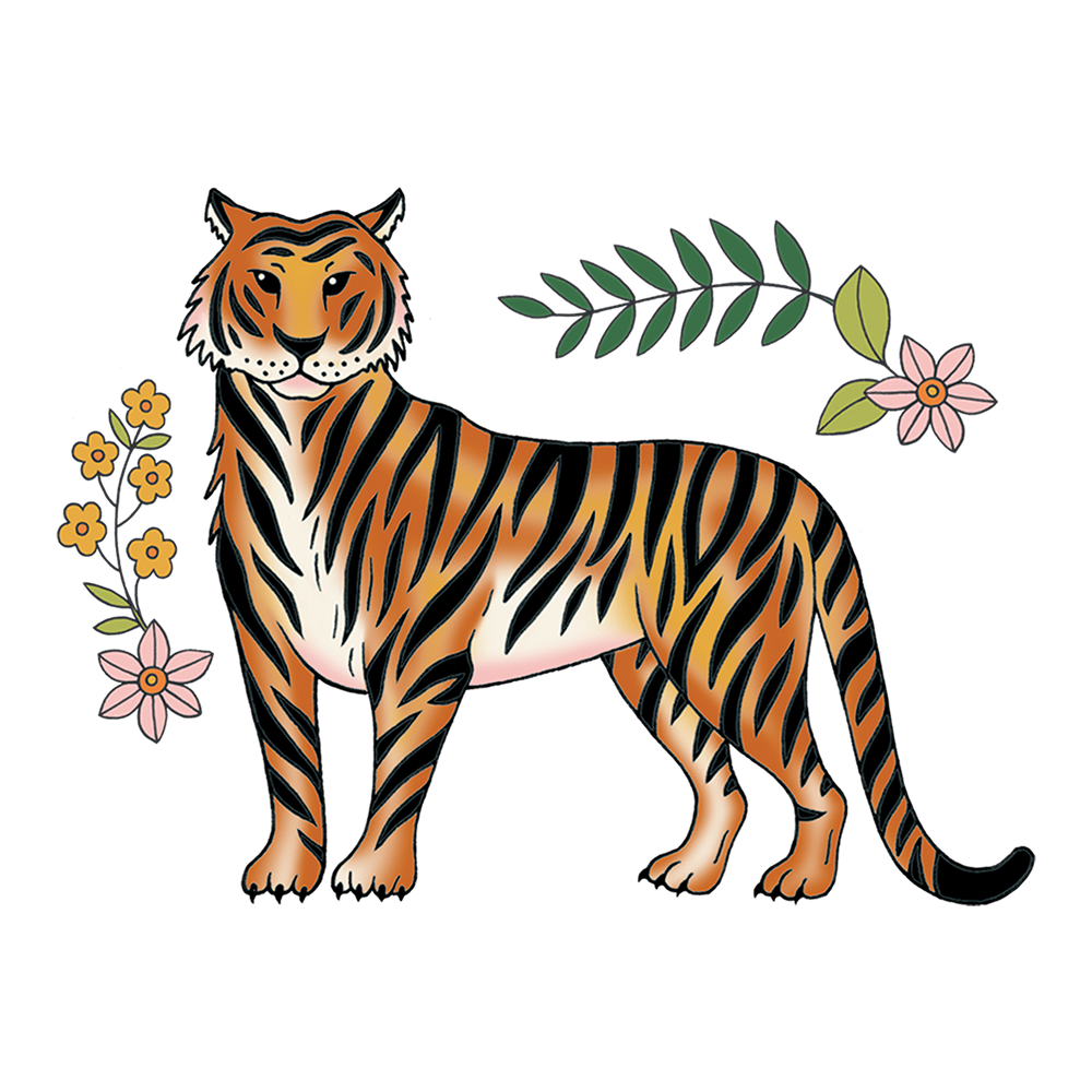 Regal Tiger Tattly Temporary Tattoos