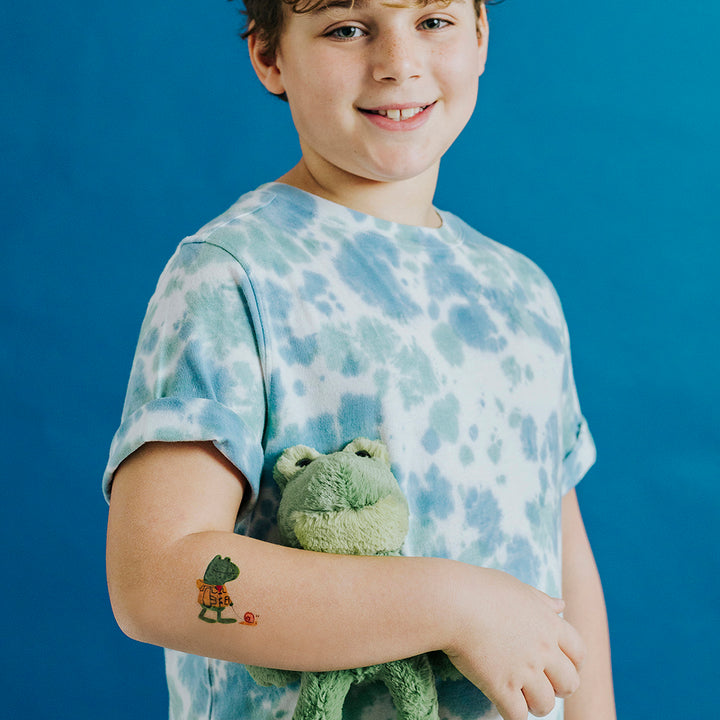 Frog Walking Snail Tattly Temporary Tattoos