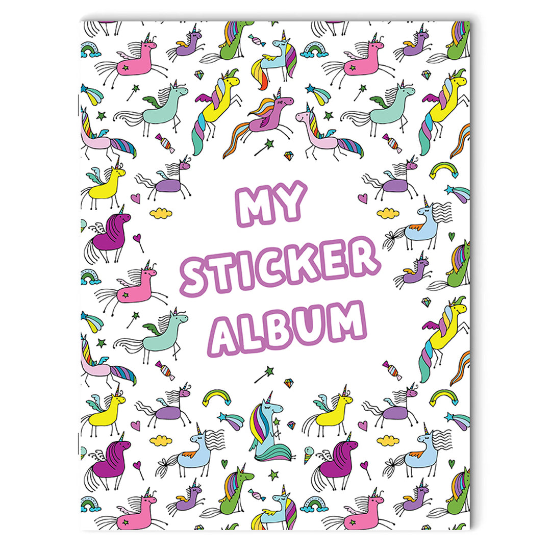 My Blank Sticker Album With A Unicorns Design On The Cover