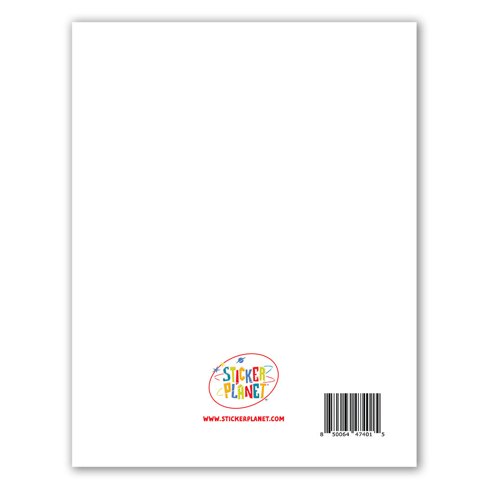 White Blank Sticker Album with Red Word Stickers - Back Cover