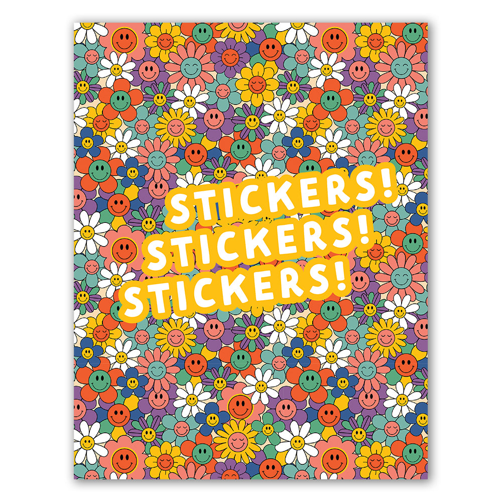 Retro Flowers Blank Sticker Album - Front Cover