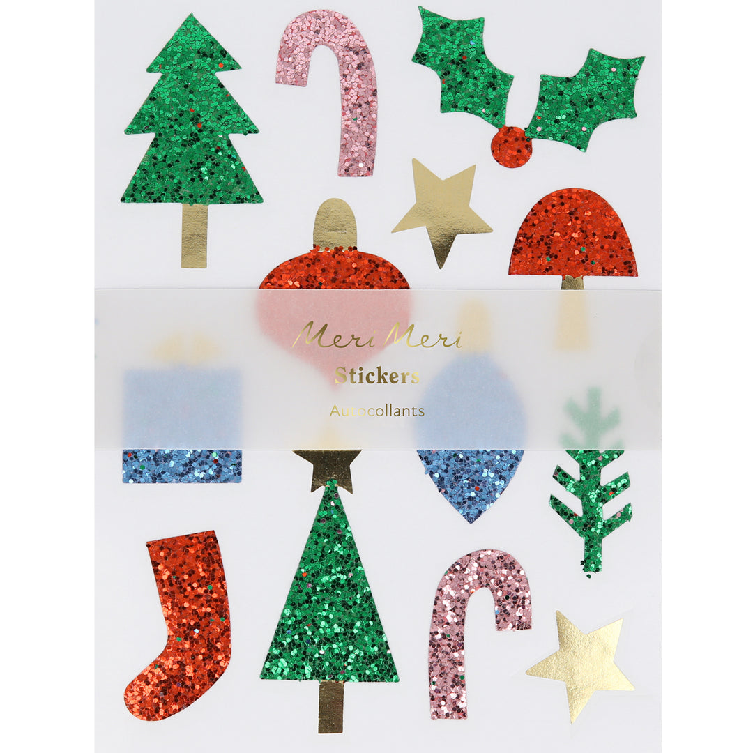 Christmas Icon Chunky Glitter Sticker Pack