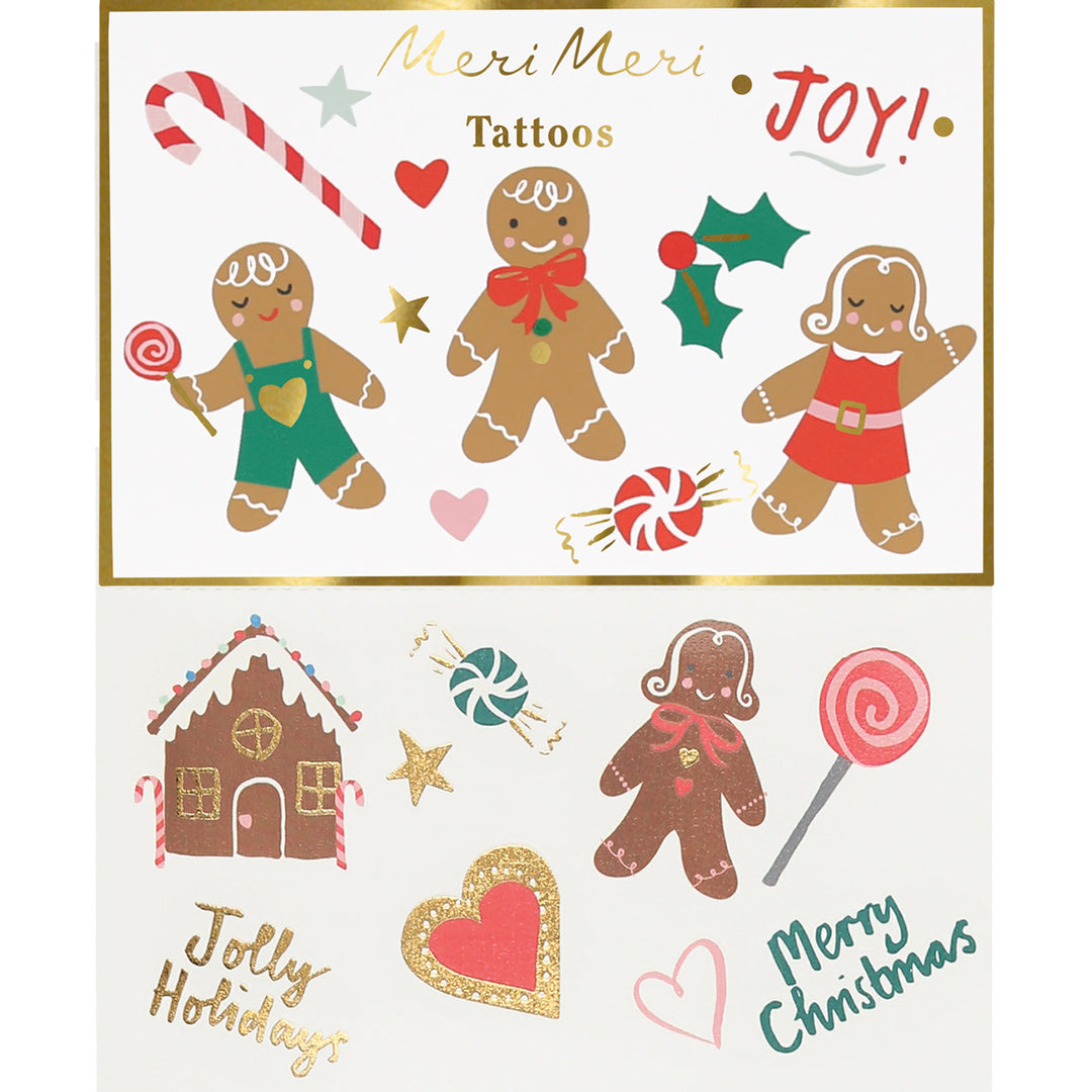 Christmas Gingerbread Temporary Tattoos