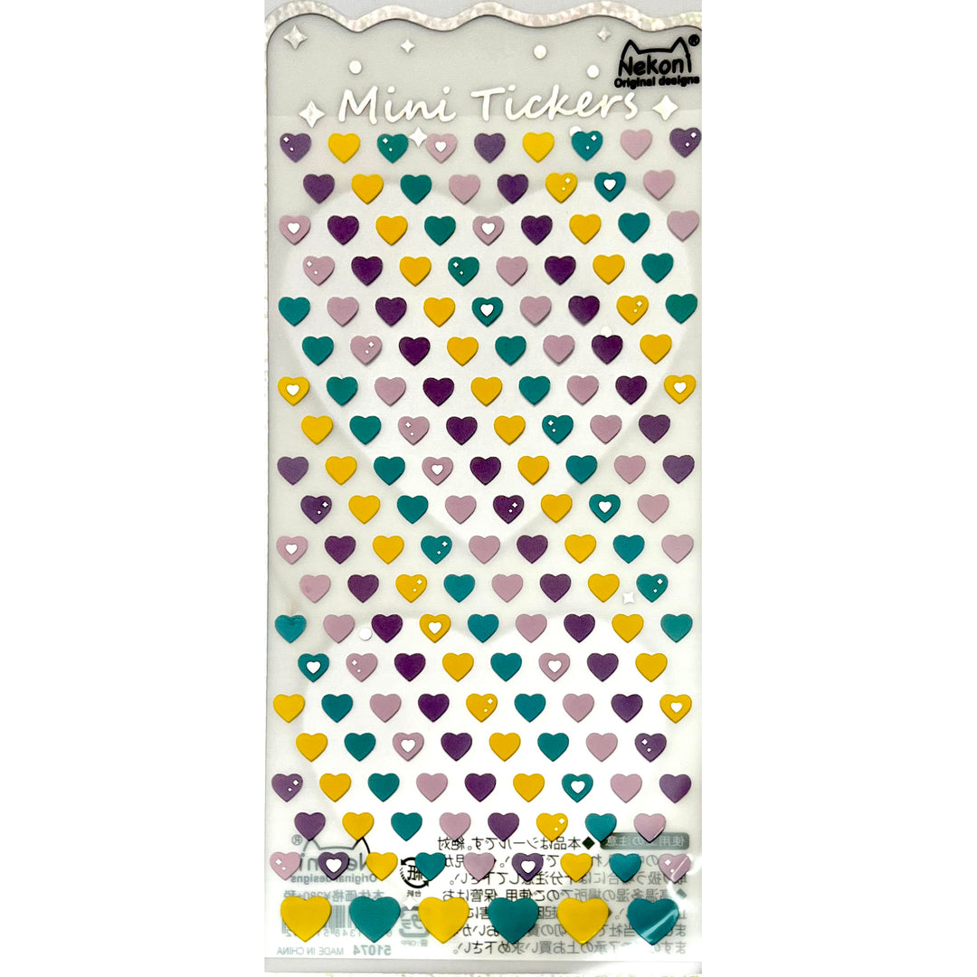 Mini Colorful Hearts Stickers