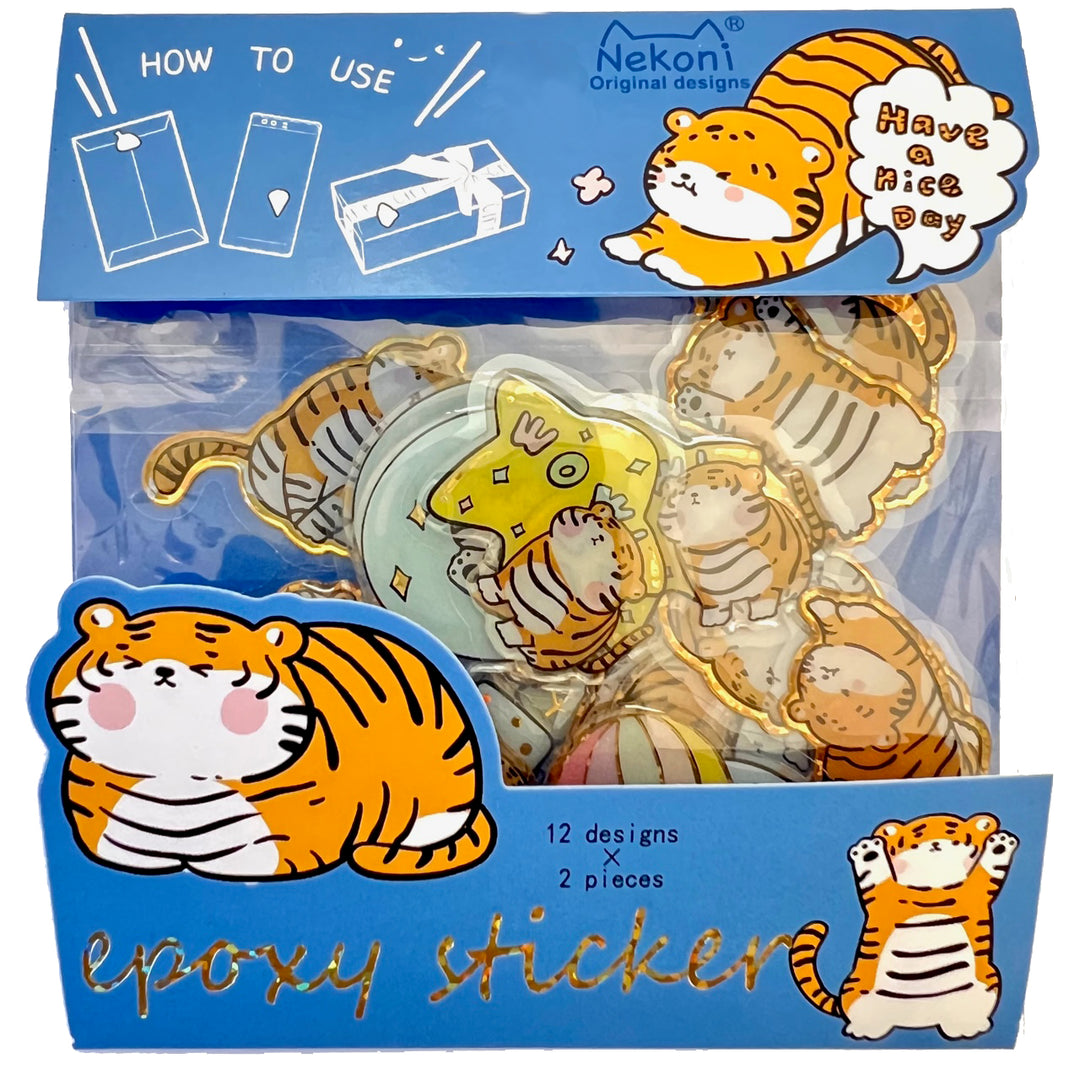 Tiger Epoxy Stickers Bag
