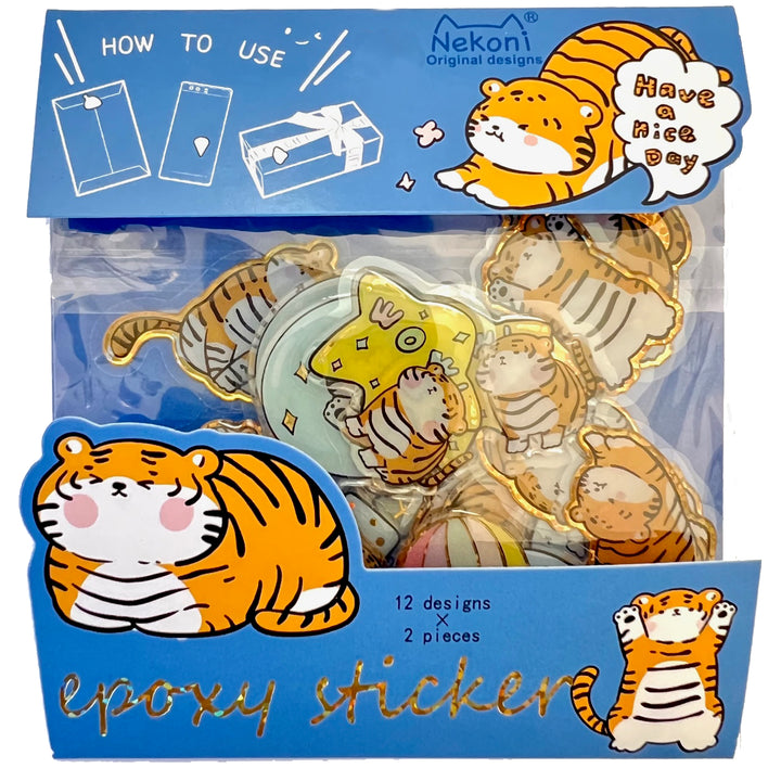 Tiger Epoxy Stickers Bag