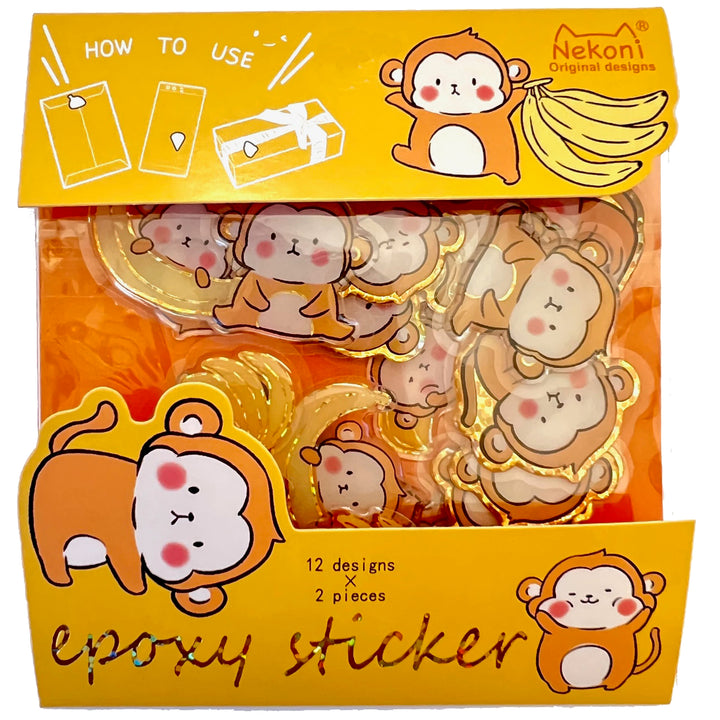 Monkey Epoxy Stickers Bag