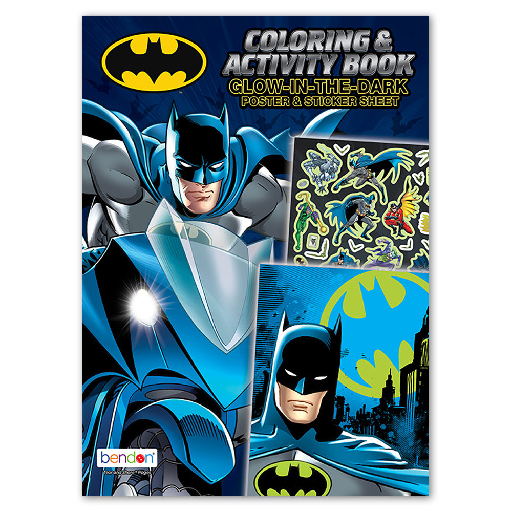 Batman Coloring Book with Glow-in-the-Dark Poster & Stickers