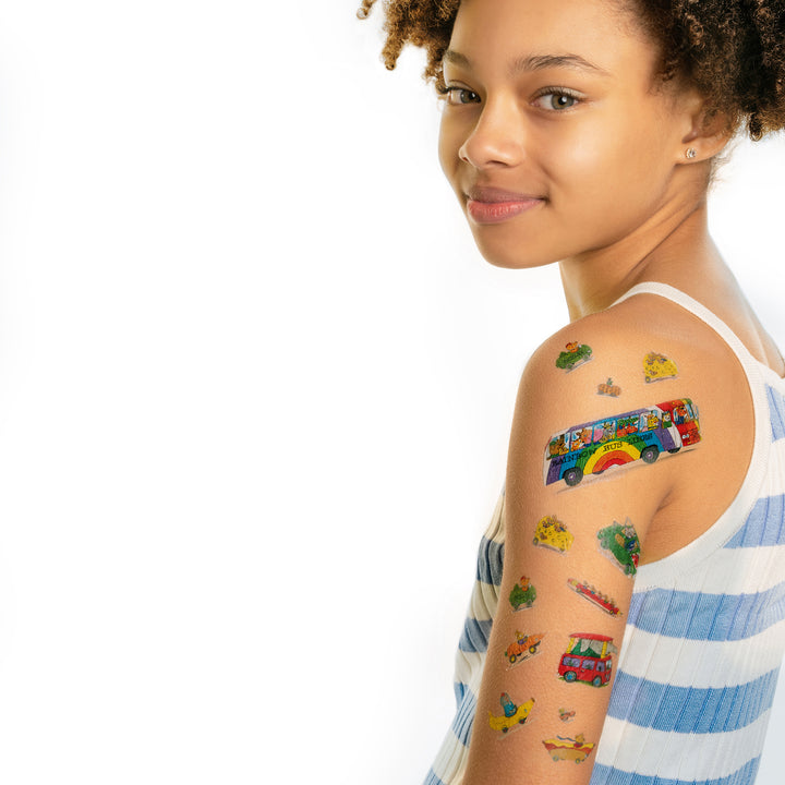 Things That Go Tattly Temporary Tattoos by Richard Scarry On A Child's Arm