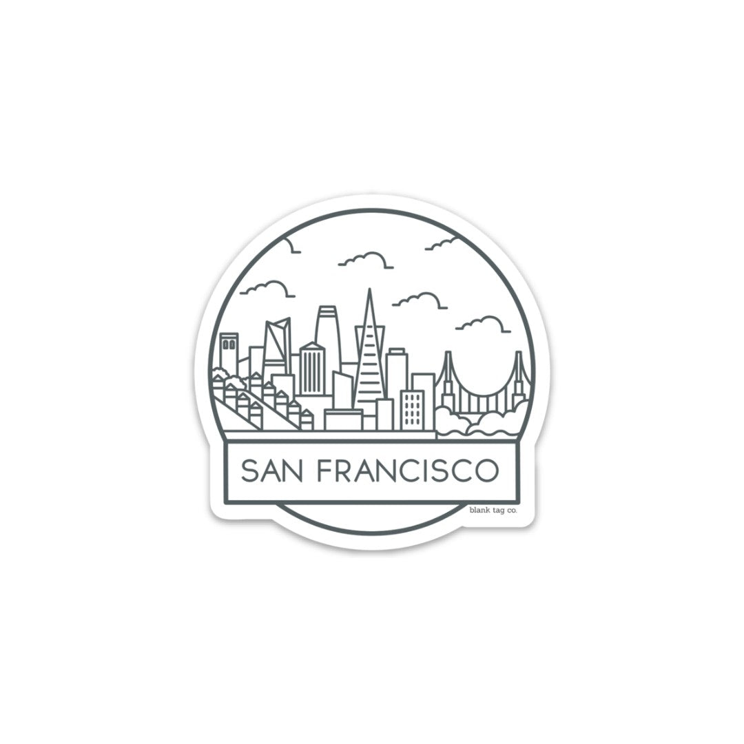 The San Francisco Cityscape Vinyl Sticker Decal
