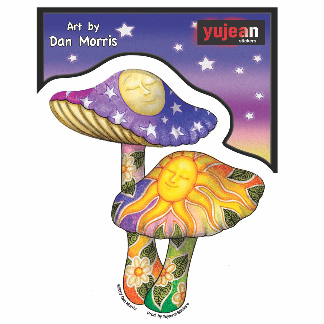 Beautiful Two Mushrooms Vinyl Sticker Decal