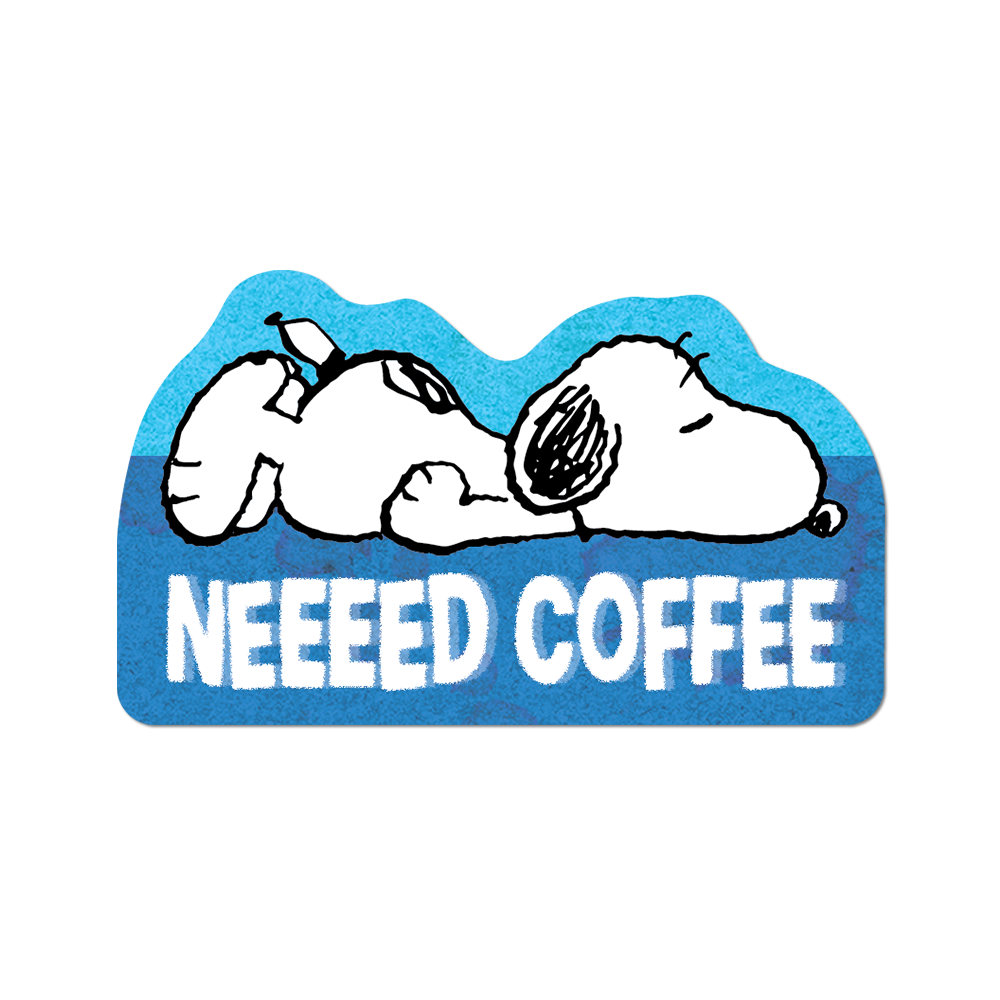 Peanuts Snoopy Need Coffee Vinyl Sticker Decal