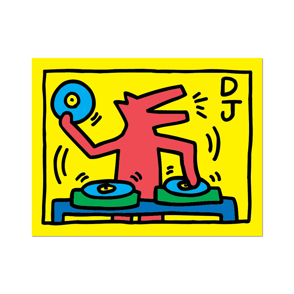 Keith Haring DJ Dog Vinyl Sticker Decal