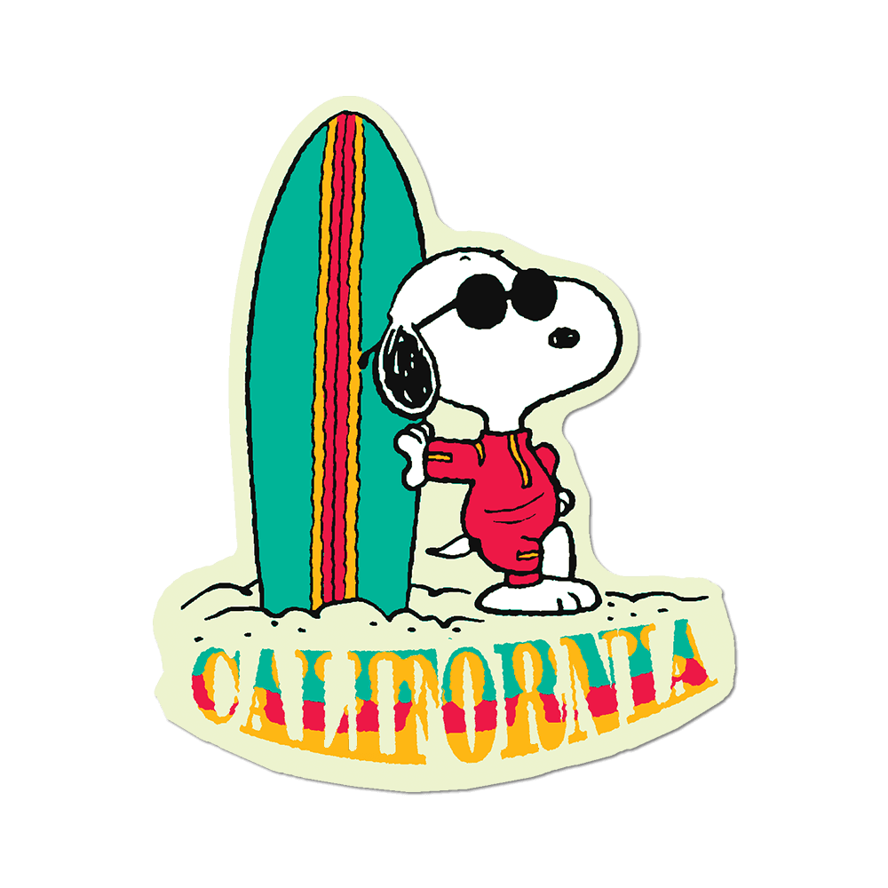 Peanuts Snoopy California Surfing Vinyl Sticker Decal