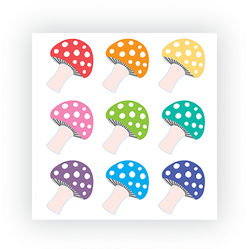 Color Pop Toadstools Stickers – Sticker Planet