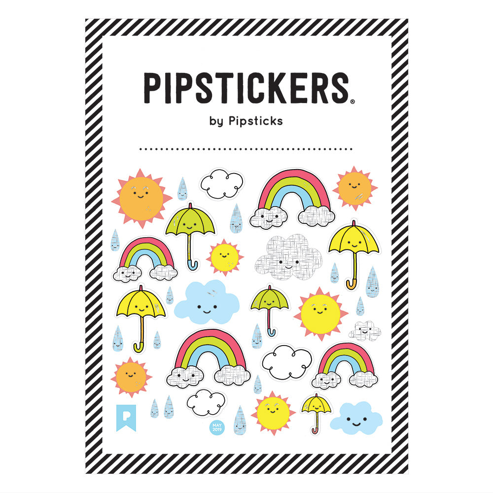 Sun Rainbow Umbrella Cloud Rain Stickers