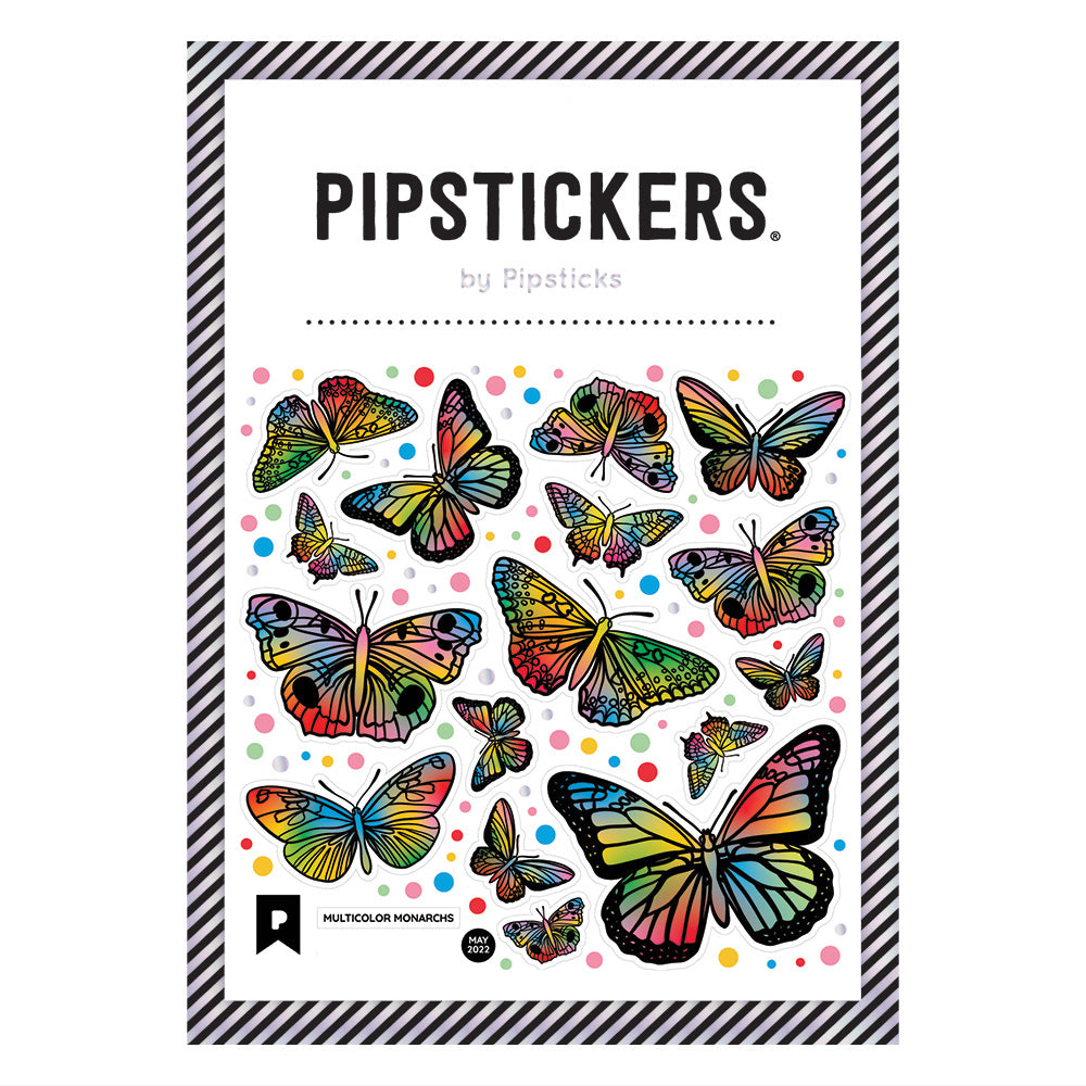 Multicolor Monarch Butterfly Stickers