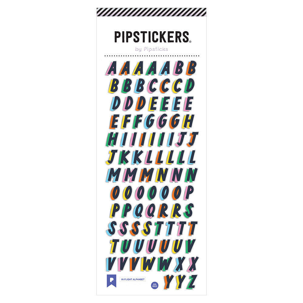 Black and Colorful Capital Letters In Italic Font Stickers
