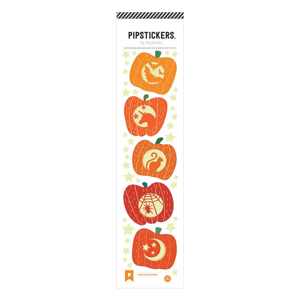 Jack O Lantern Glow In The Dark Halloween Stickers