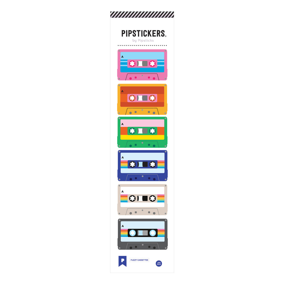 Colorful Cassette Tape Fuzzy Stickers