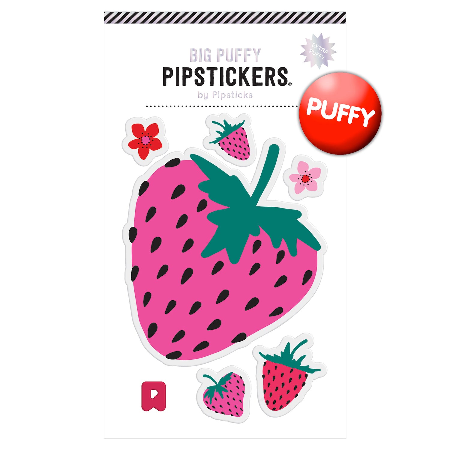 Big Puffy Strawberry Sticker – Sticker Planet