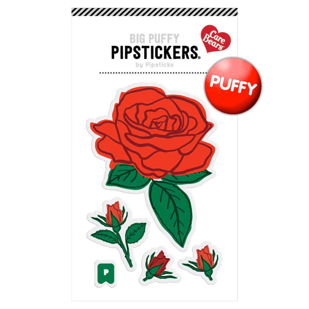 Big Puffy Red Rose Sticker