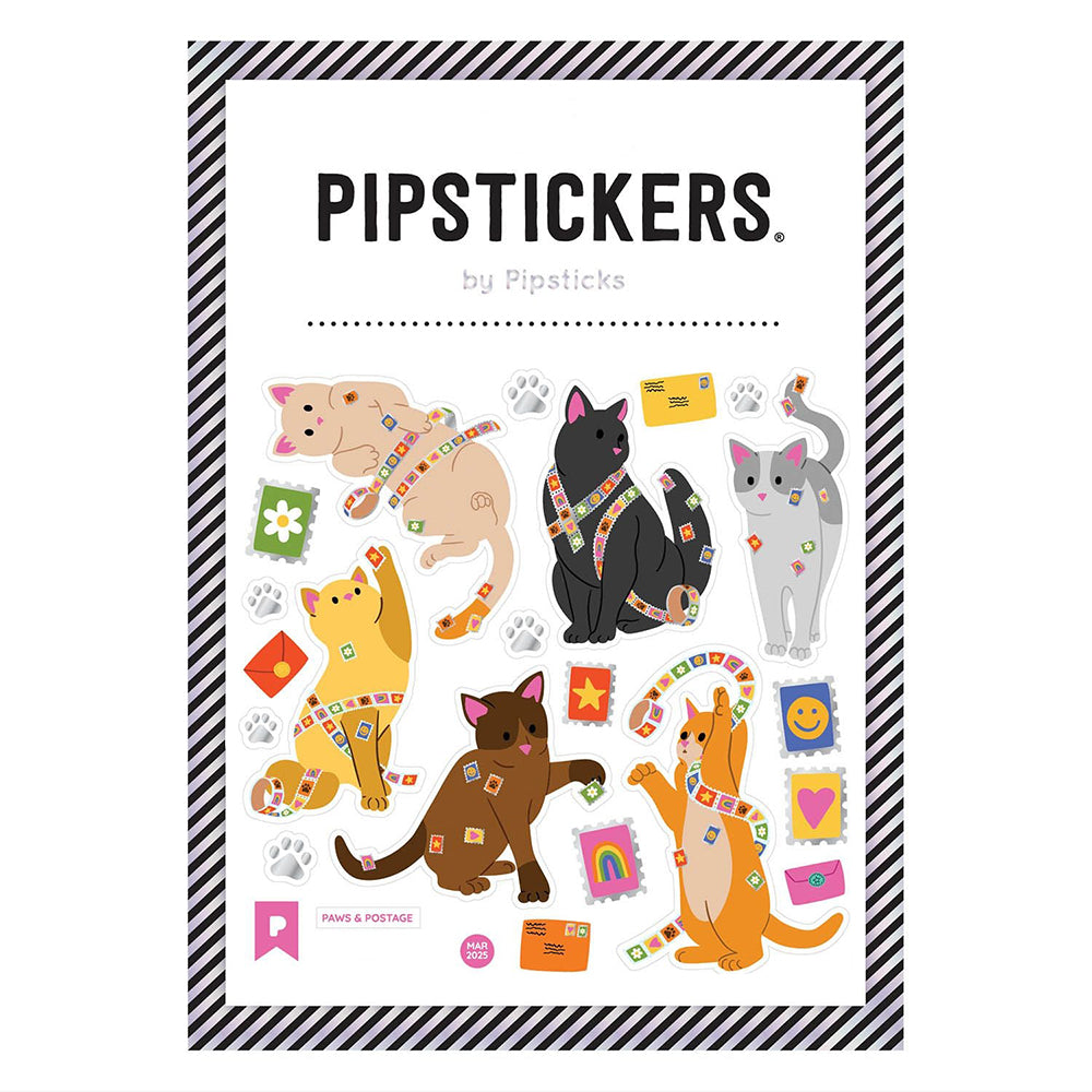 Paws And Postage Stamp Cat Stickers