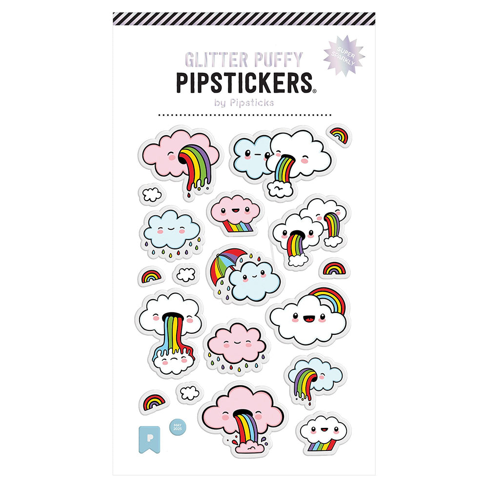 Rainbow Cloud Glitter Puffy Stickers
