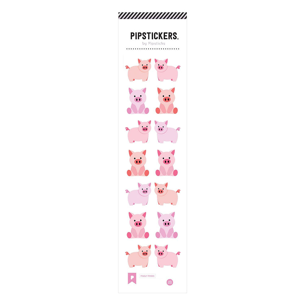 Piggly Poses Sparkly Pig Stickers
