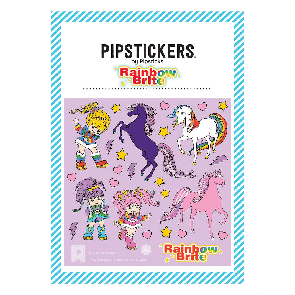 Rainbow Brite Pink And Violet Love Stickers