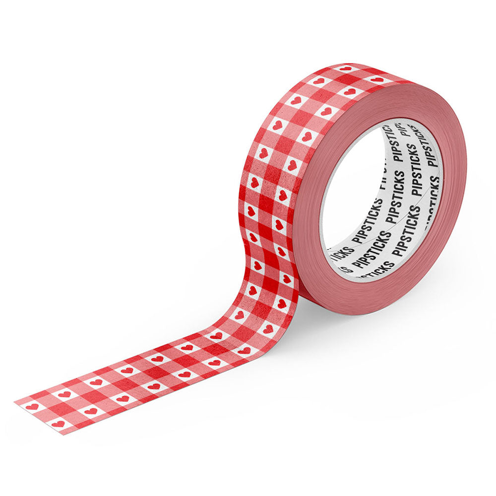 Gingham Hearts Monchhichi Washi Tape
