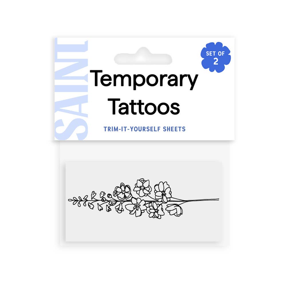 Delphinium Temporary Tattoos