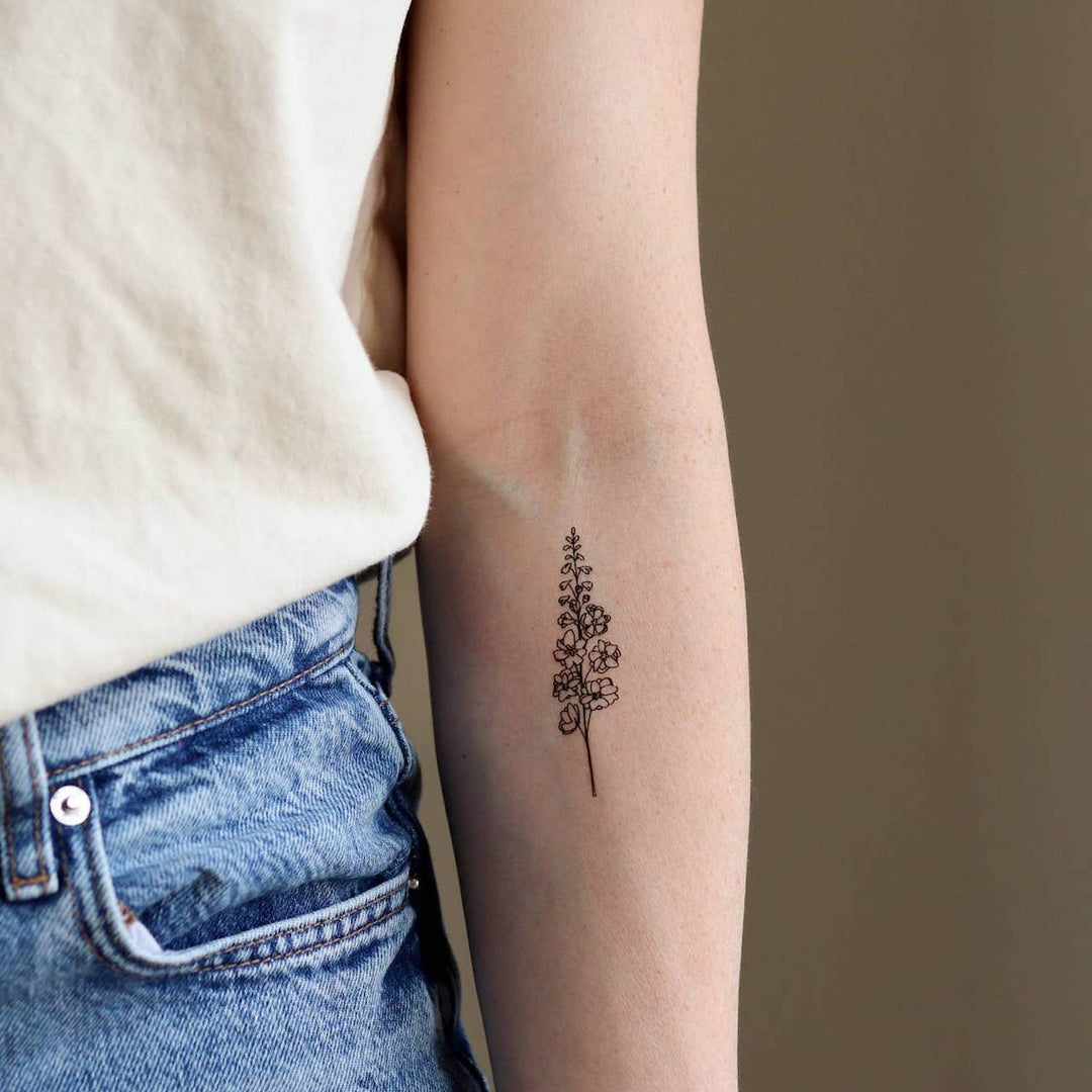 Delphinium Temporary Tattoos