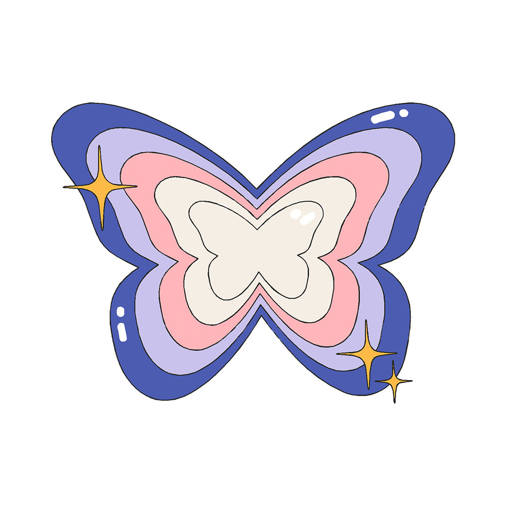 Animated Butterfly Vinyl Sticker Decal