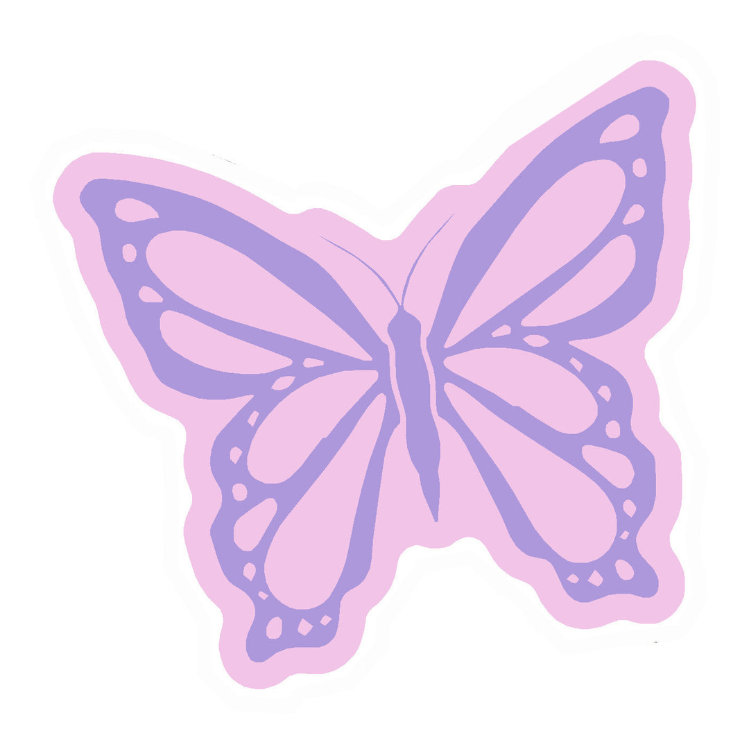 Pastel Pink And Purple Butterfly Vinyl Sticker Decal
