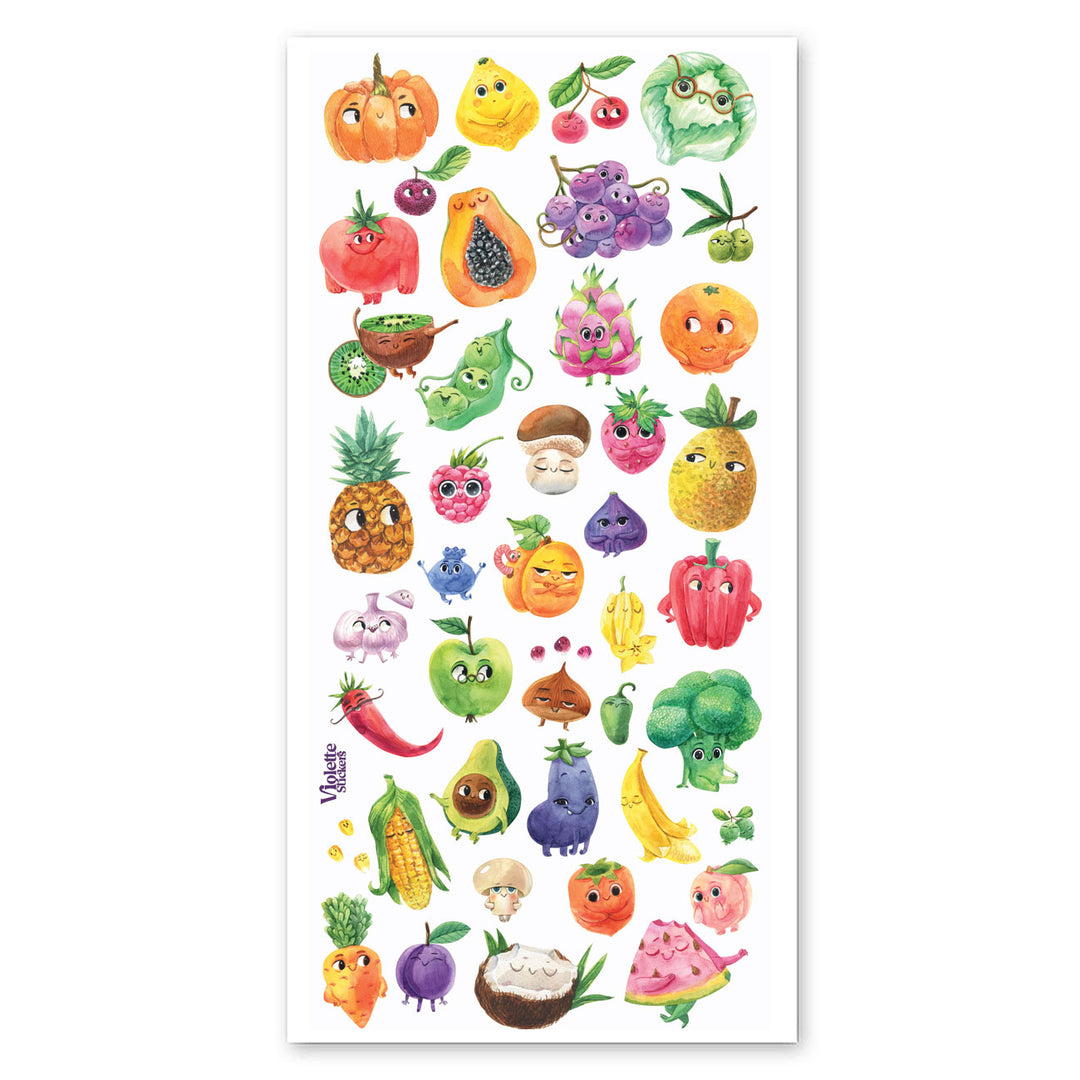 Funny Fruit and Vegetable Stickers