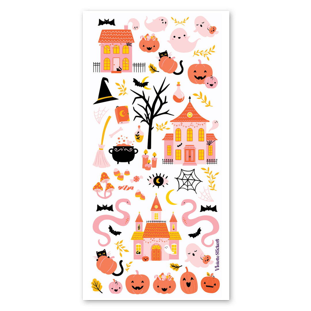 Pink and Orange Halloween Stickers