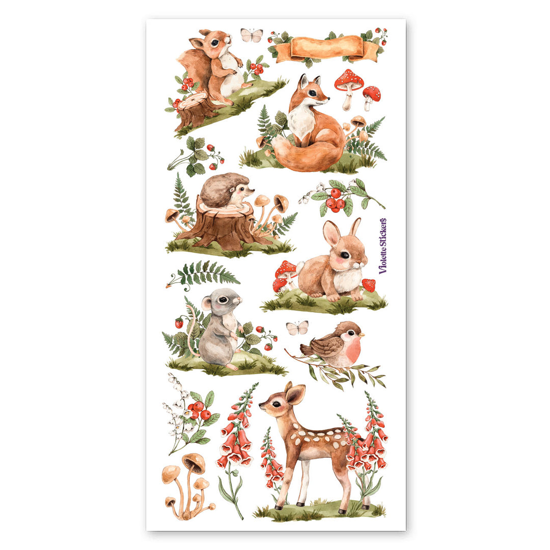 Mushrooms With Woodland Critters Stickers